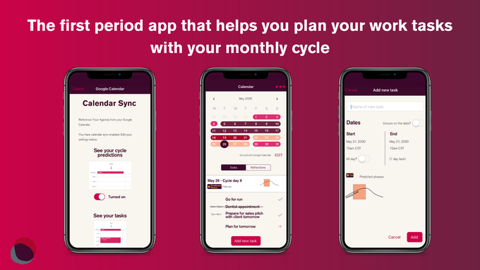 Our july giveaway for The Agenda is a great way to get period products. Chart your period with our app.