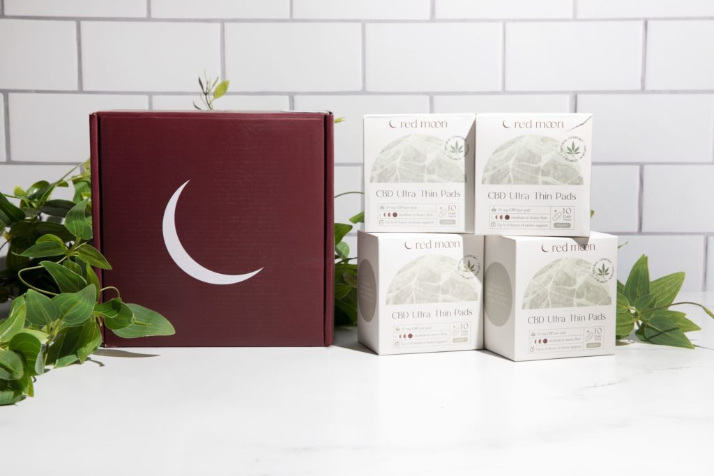 Made without toxic chemicals, Red Moon Organic Cotton Pads feature 10mg premium grade hemp CBD and are made to absorb more than your average pad. period subscription box
