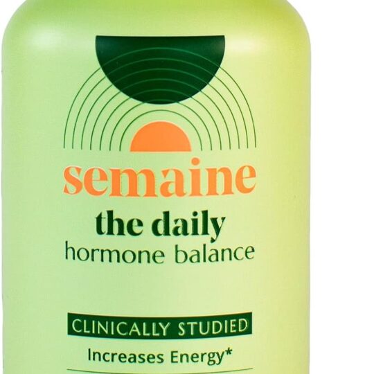 green pill bottle that says Semaine the daily hormone balance
