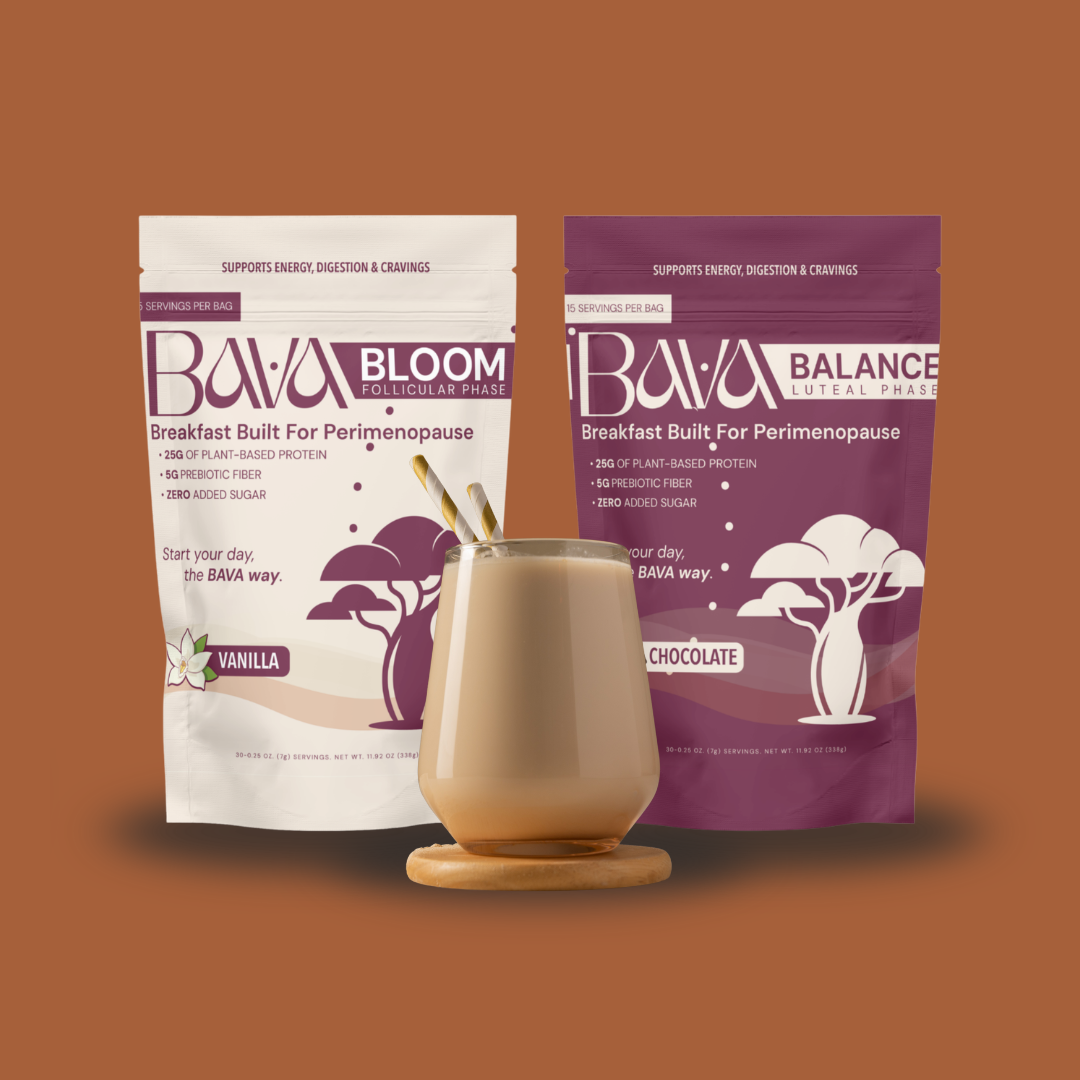 BAVA protein powder for perimenopause - BLOOM and BALANCE